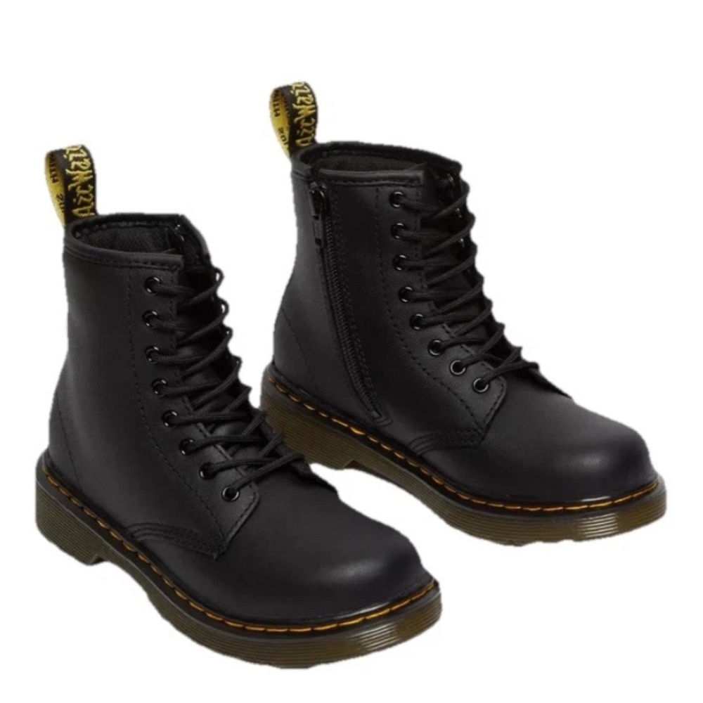 Dr. Martens Size 8 Black Junior 1460 Softy T Leather Women Boots Brand New